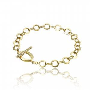 Gold and diamond lace bracelet 1B05289BB1190