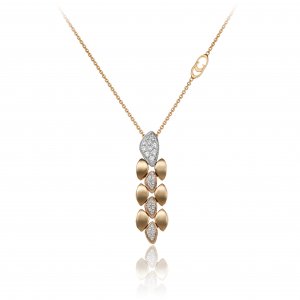 Two-tone gold and diamond lace necklace 1G01600B2T450