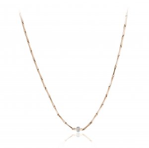 Two-tone gold and diamond lace necklace 1G05354B1T450