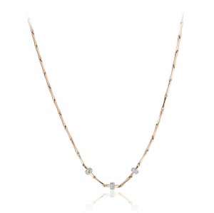 Two-tone gold and diamond lace necklace 1G05355B1T450