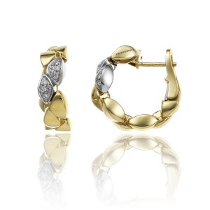 Two-tone gold and diamond lace earrings 1O01600B1200P