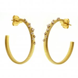 Two-tone gold and diamond lace earrings 1O02084B12000