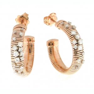 Two-tone gold and diamond lace earrings 1O02085B17000