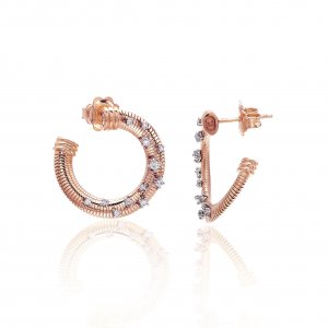 Two-tone gold and diamond lace earrings 1O02094B17000