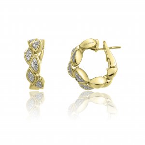 Gold and diamond lace earrings 1O01600BB100P