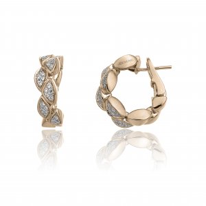 Gold and diamond lace earrings 1O01600BB600P