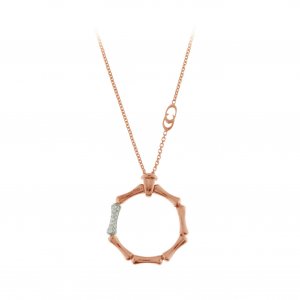 Pendant with Chimento chain two-tone gold and diamonds 1G05852BBT450