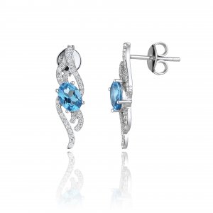 1O10014B15000 White Gold and Diamond Chimento Earrings