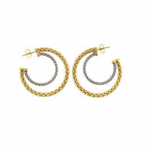 Two-tone gold lace earrings 1O06554ZZ2000