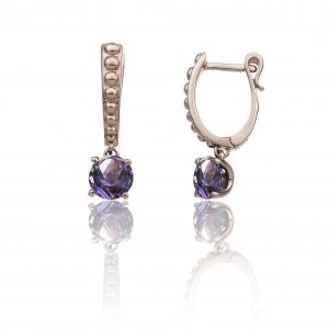 Gold Chimento and Amethyst Earrings 1O01616W1600P