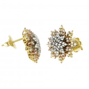 Earrings Chimento gold tricolor and diamonds 1O07258BB3000