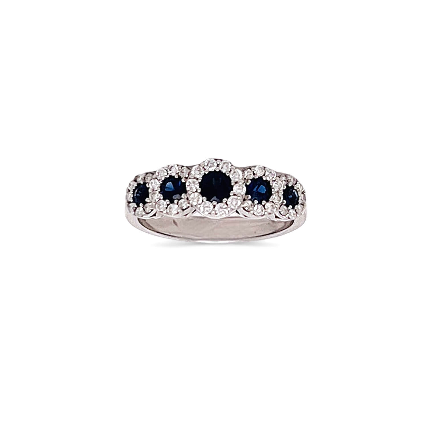 Veretta ring with diamonds and sapphires art. AN2096