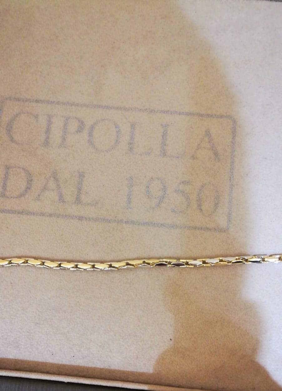 Bracciale bicolore oro