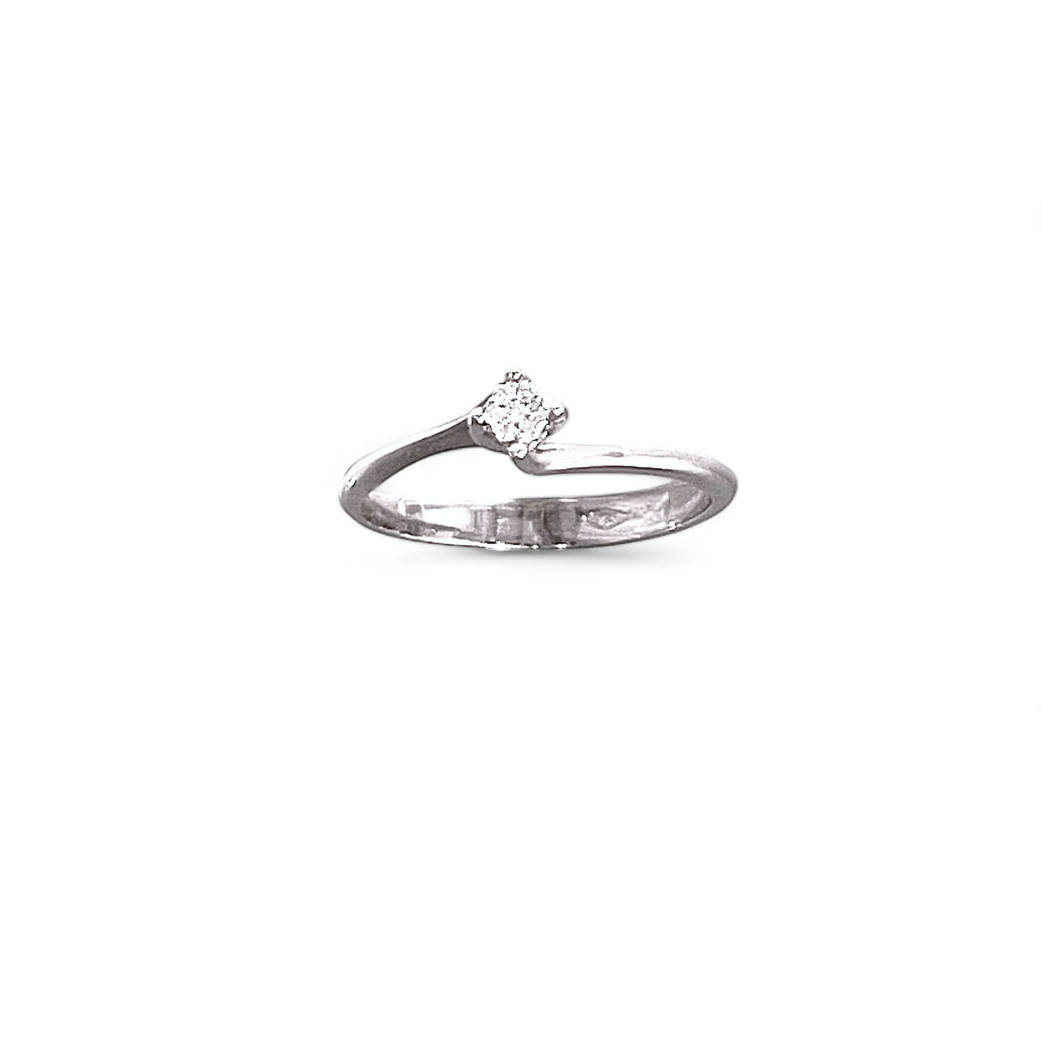 Solitaire ring white gold and diamonds CUPID Art. AN1259