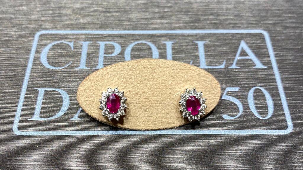 Gold Rubies and Diamonds BON TON Earrings Art. OR001