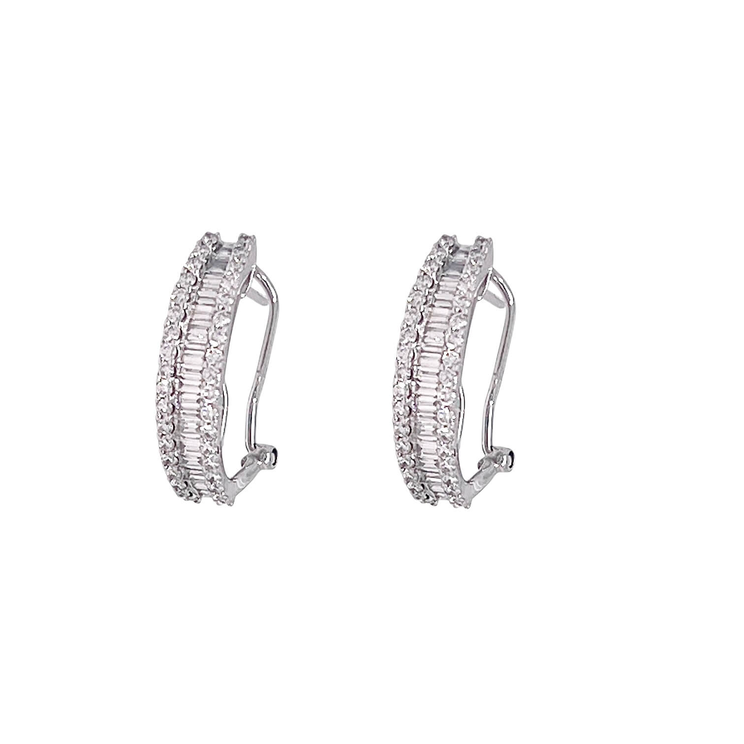 Earrings with baguette cut diamonds art. 11472EW