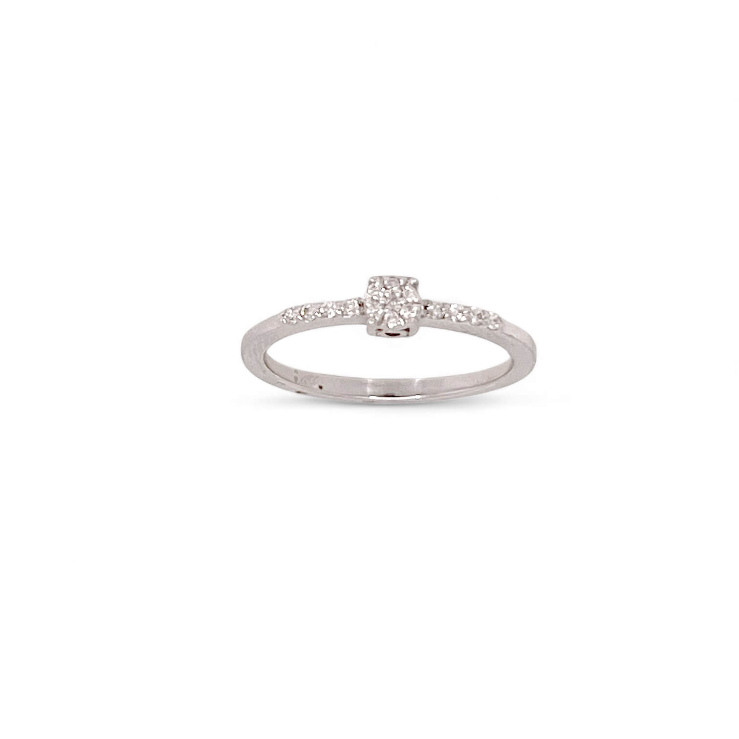 Solitaire ring in 750% gold DAFFODIL and diamonds Art. AN2551