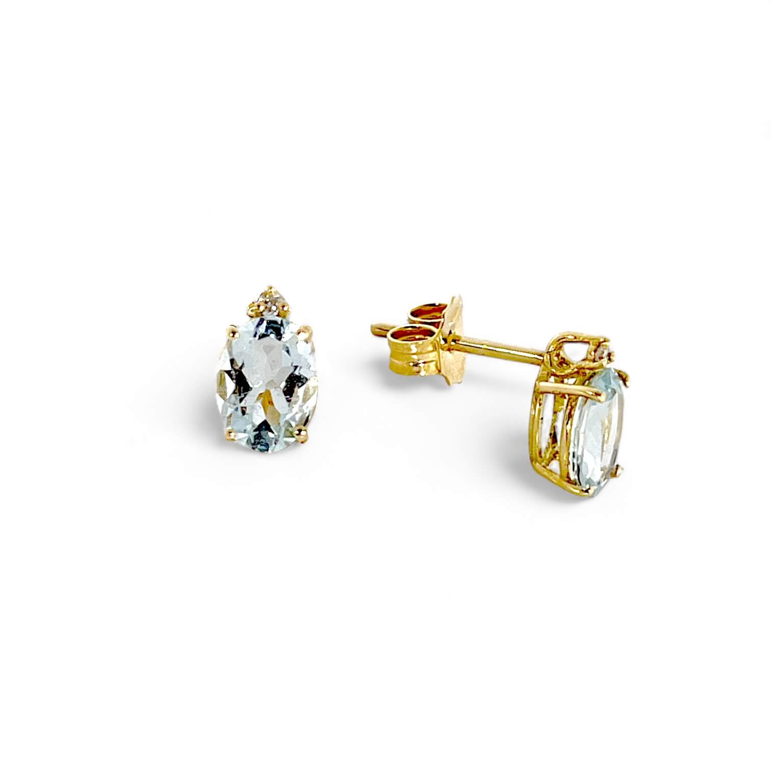 Gold and diamond aquamarine earrings GEMME Art. OR1313-2