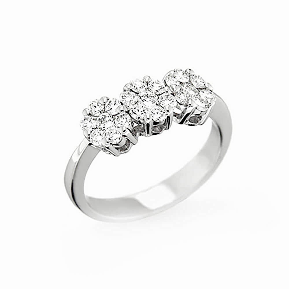 NARCISO Diamond Pavé Trilogy Ring Art.AN2615-1