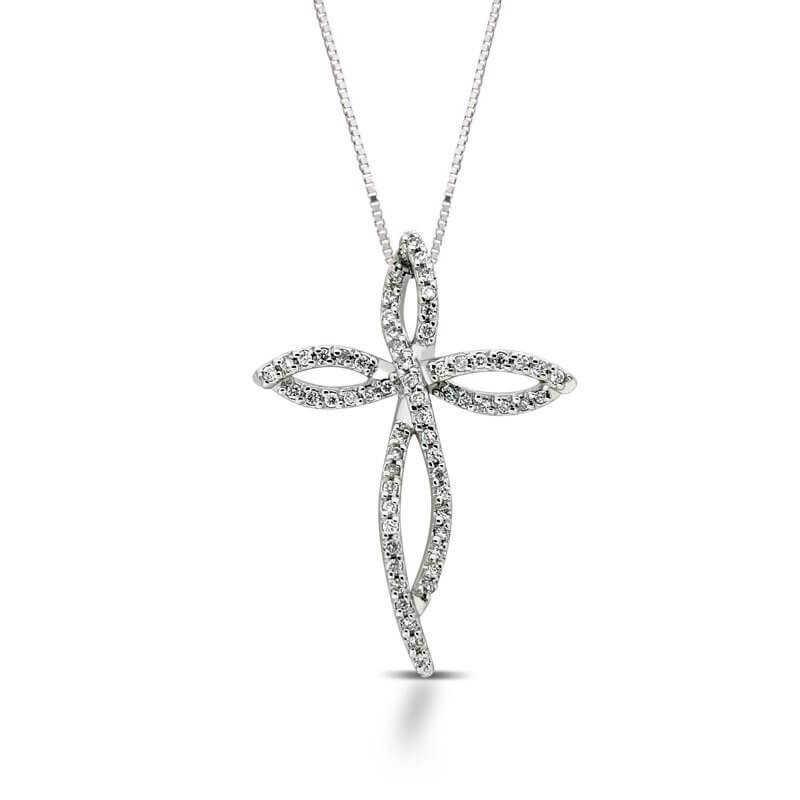 White gold 750% cross pendant and diamonds Art.CC1570