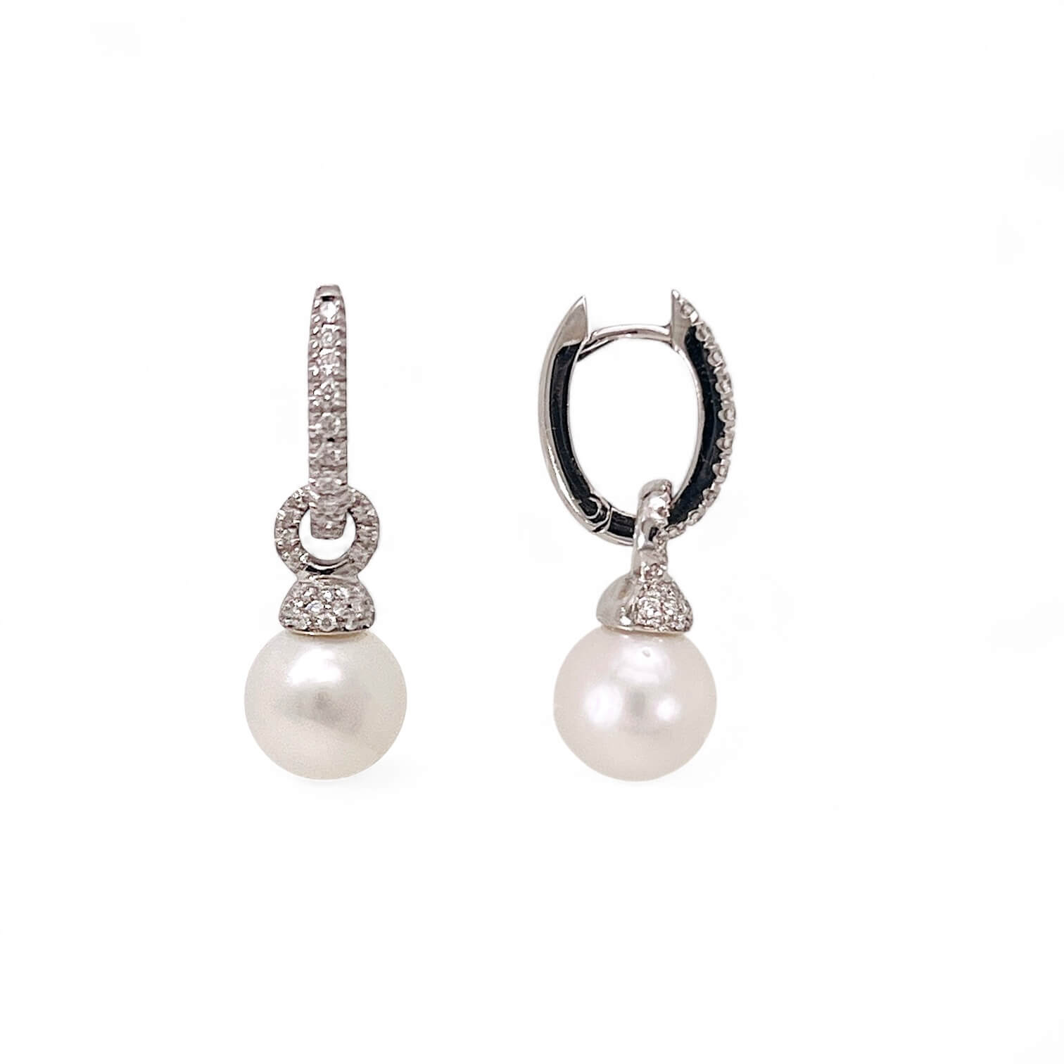 Earrings with Australian pearls 750% gold diamonds art.ORP258