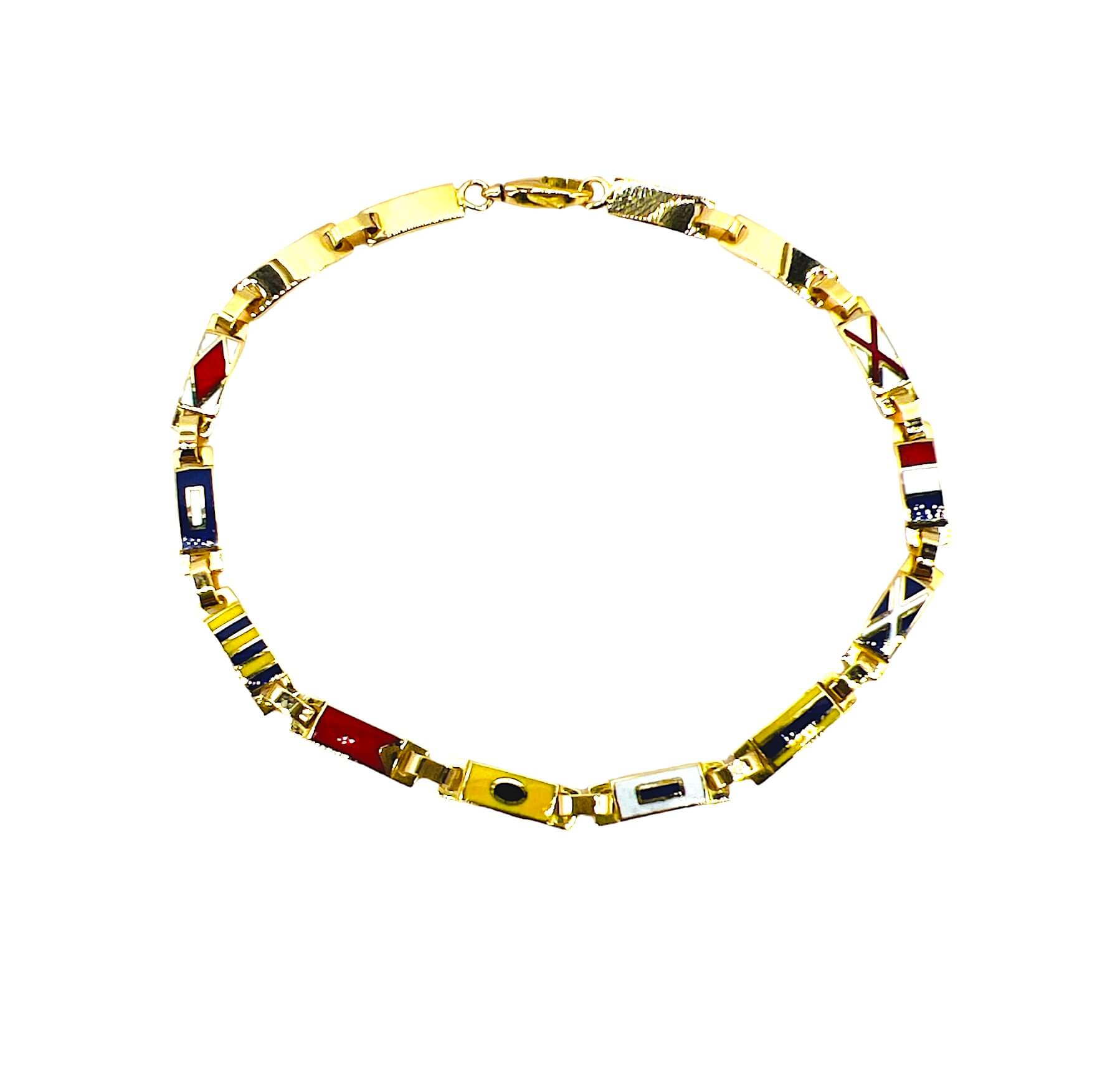 Bracciale oro bandiere nautiche Art. BRBAND2