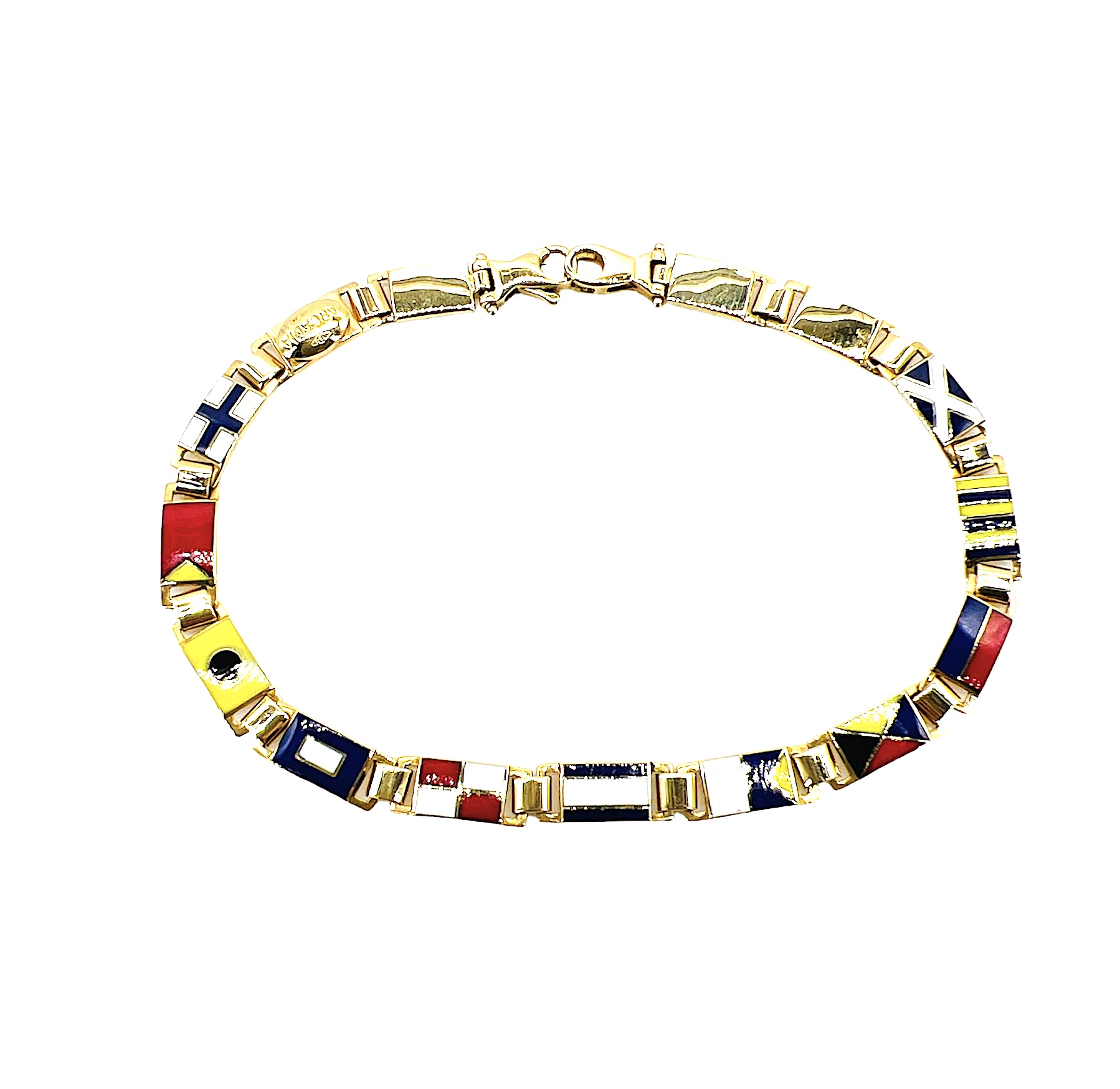 Bracciale oro bandiere nautiche Art. BRBAND1