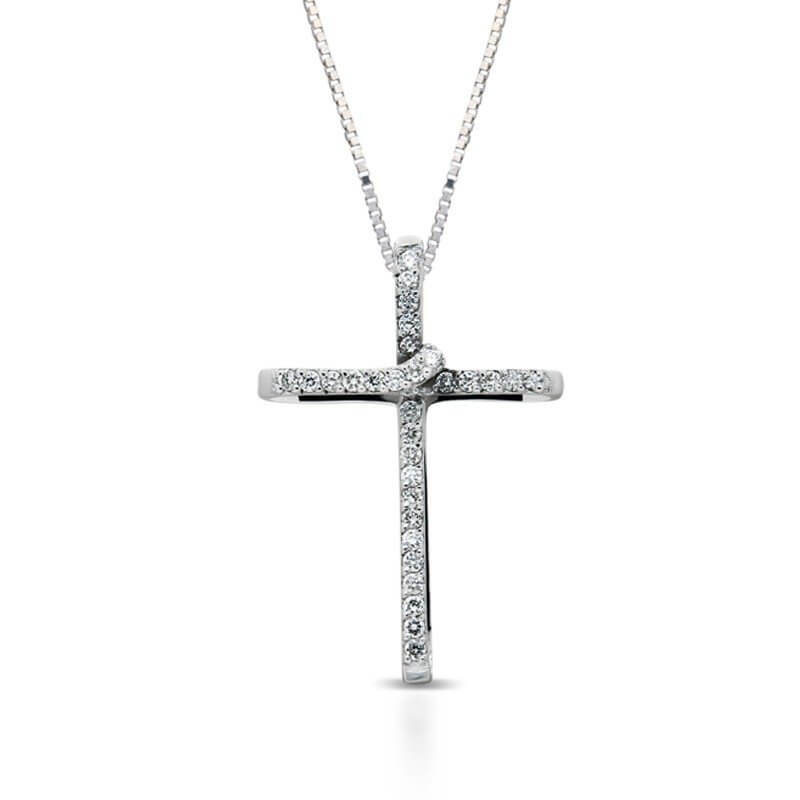 Pendant cross white gold Diamonds DESIDERIO Art. CC1257