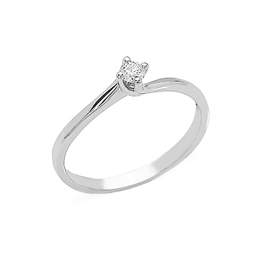 Solitaire ring of diamonds white gold 750% LOOKS Art. AN1219