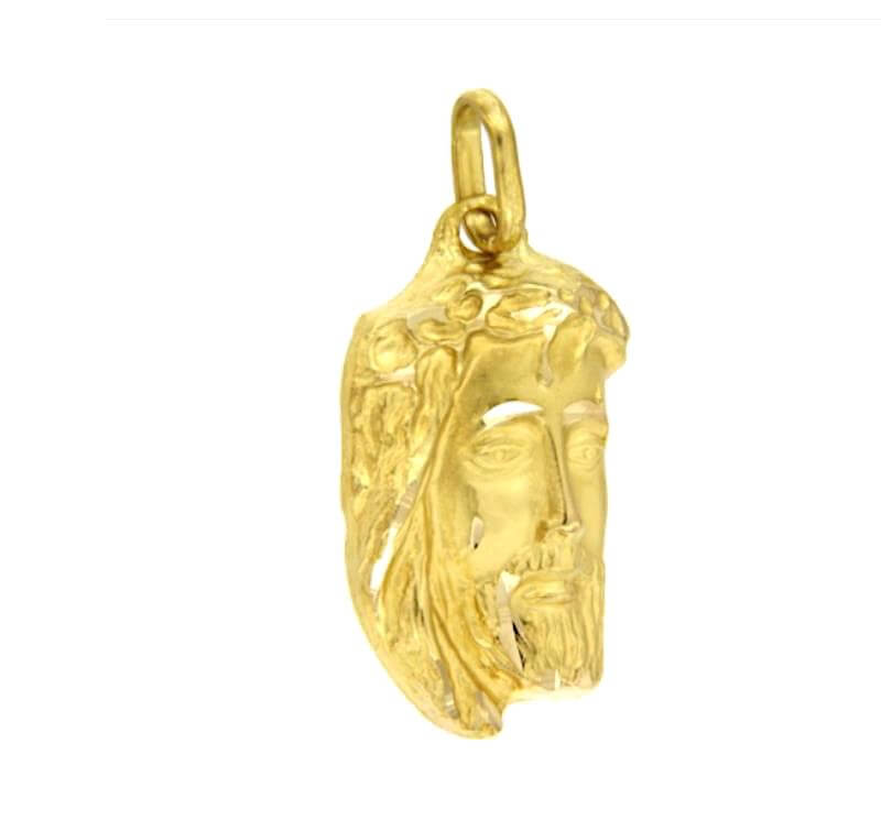 Christ face pendant in gold Art. TCOR1