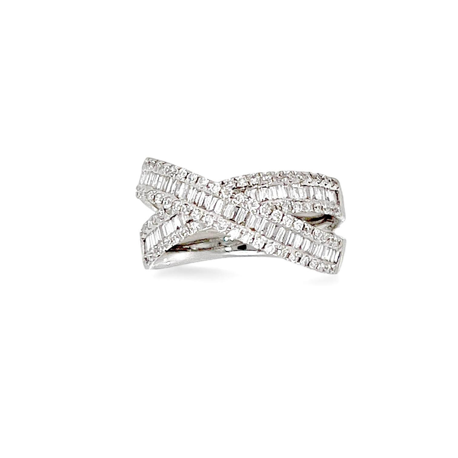 White gold ring with diamonds BAGUETTE Art. 3013