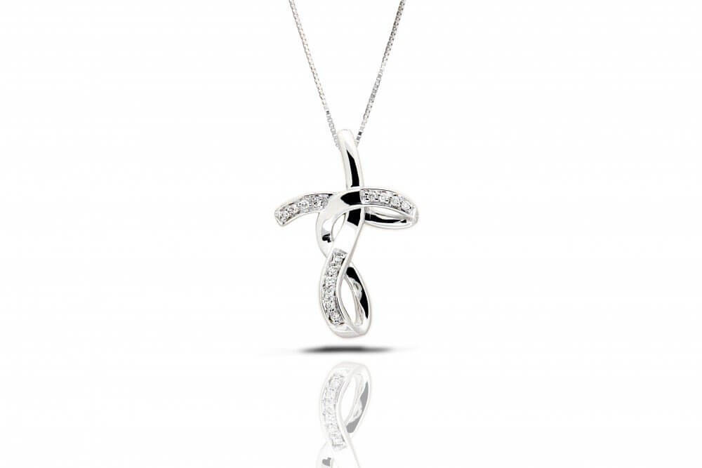 White gold 750% cross pendant and diamonds Art.CC1478