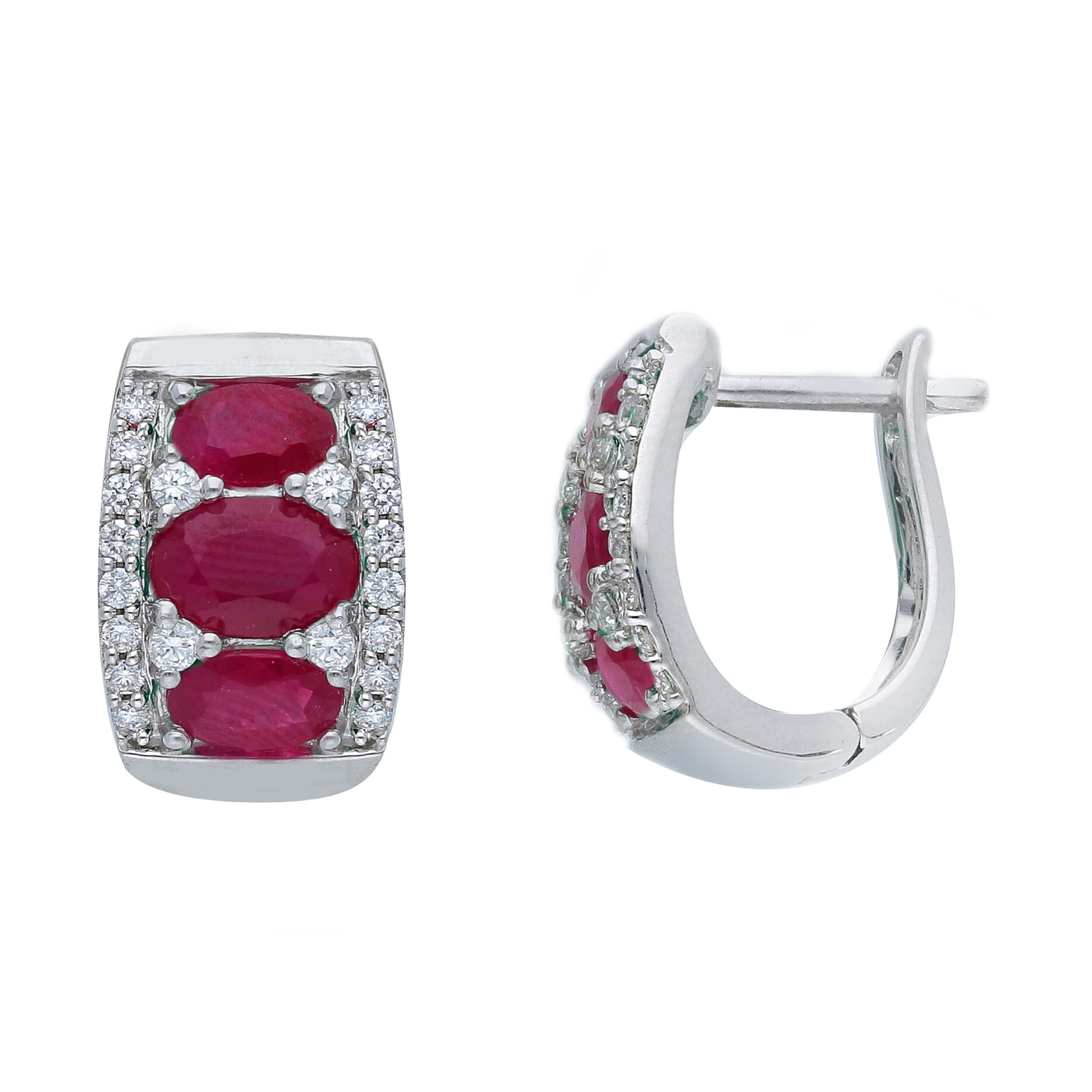 White gold RUBIES earrings 750% and diamonds Art. 234413