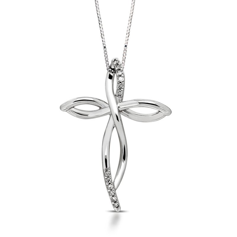 White gold 750% cross pendant and diamonds Art.CC1571