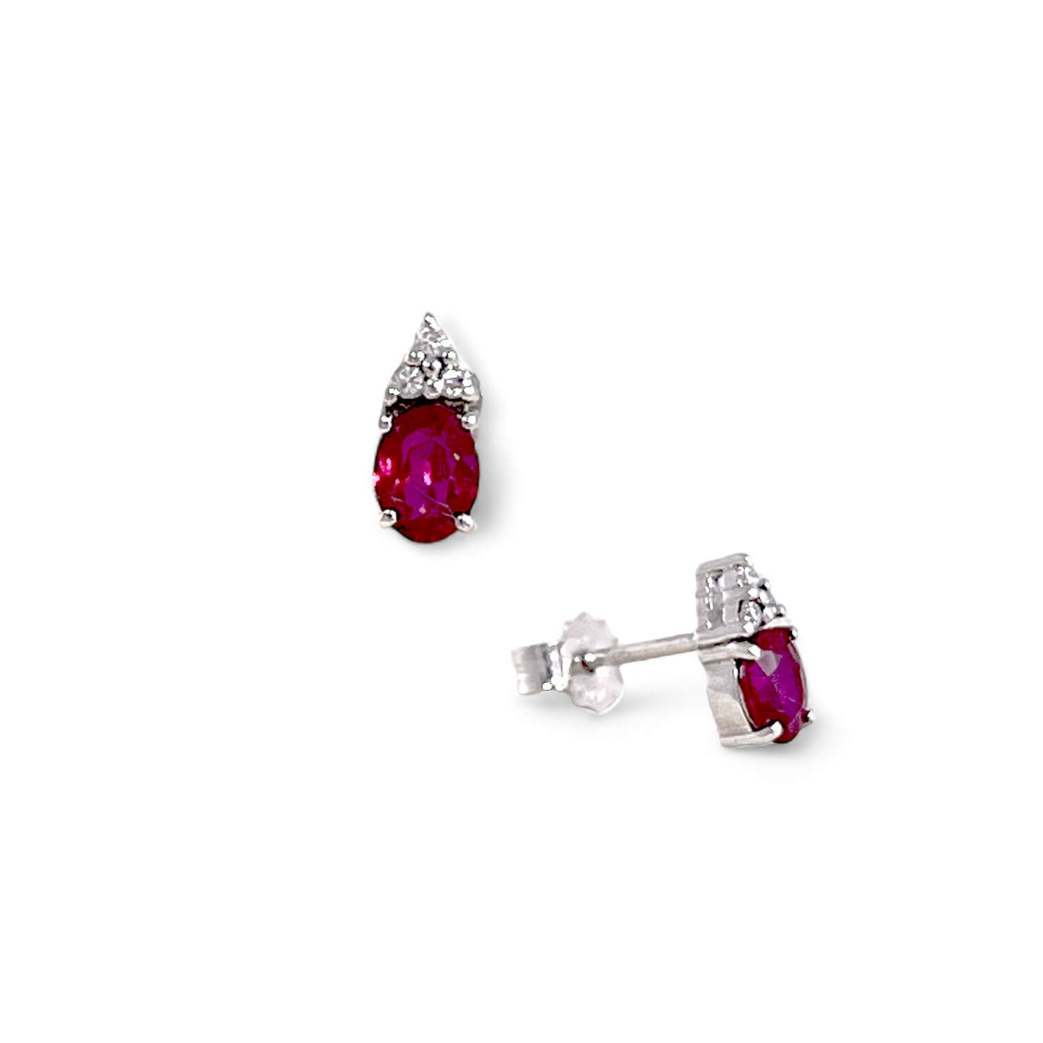 White gold rubies earrings and GEM diamonds art. OR627