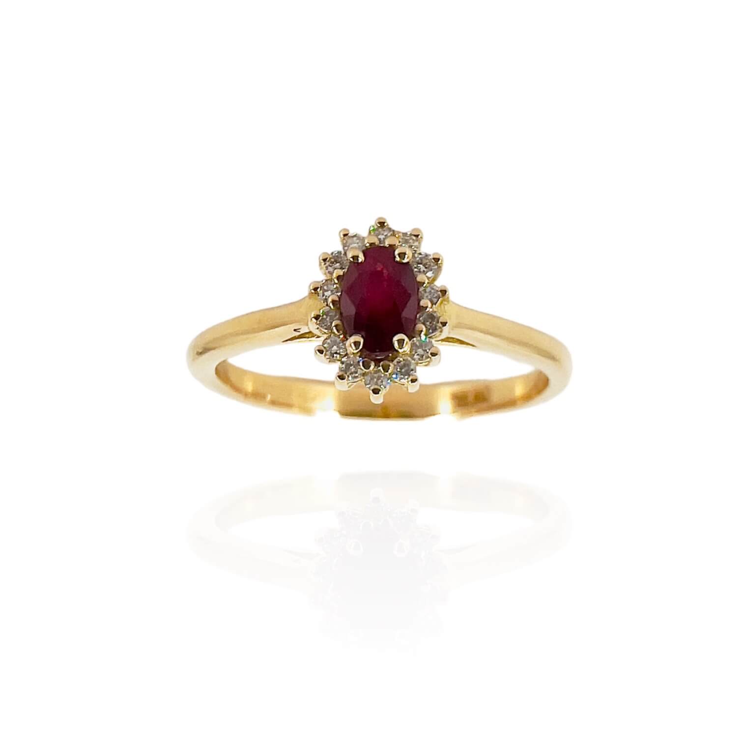 Ruby ring diamonds and gold BON TON Art. 7699/AR