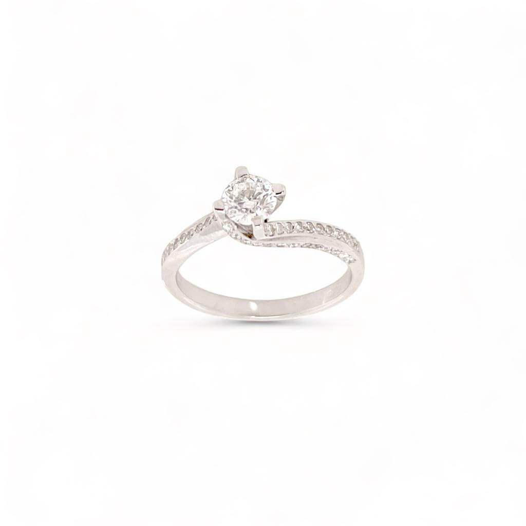 Solitaire ring of diamonds in gold 750% HUGS Art. AN1709-1