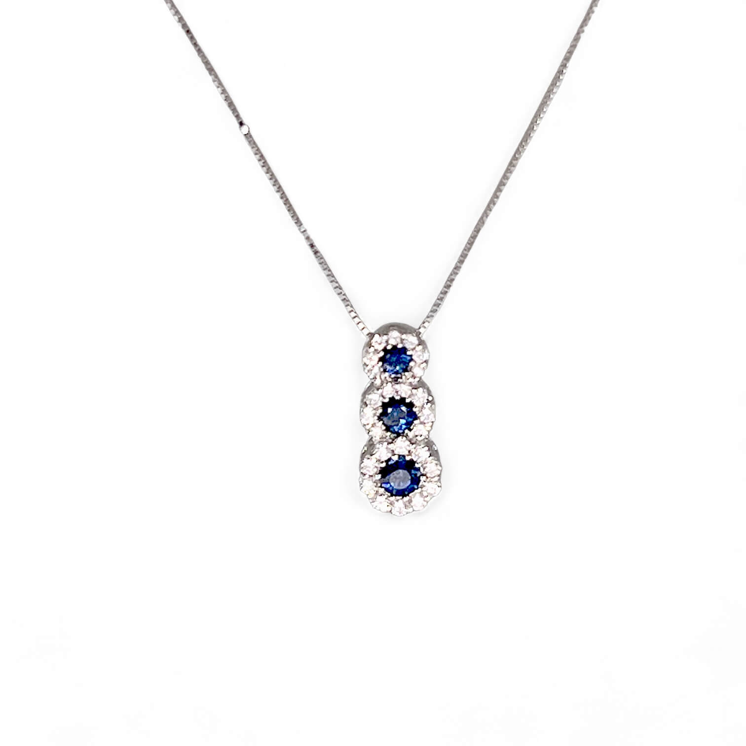 Pendant trilogy sapphires and diamonds art. CD654