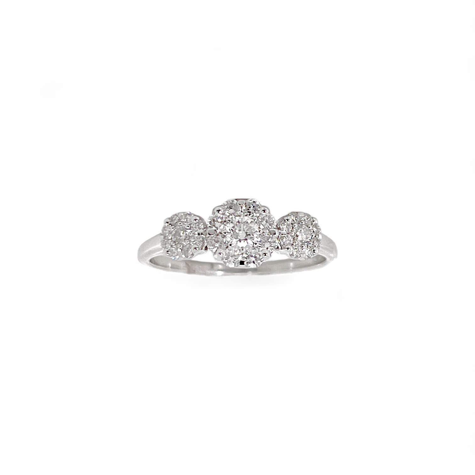 SETA diamond pave trilogy ring Art. R7022