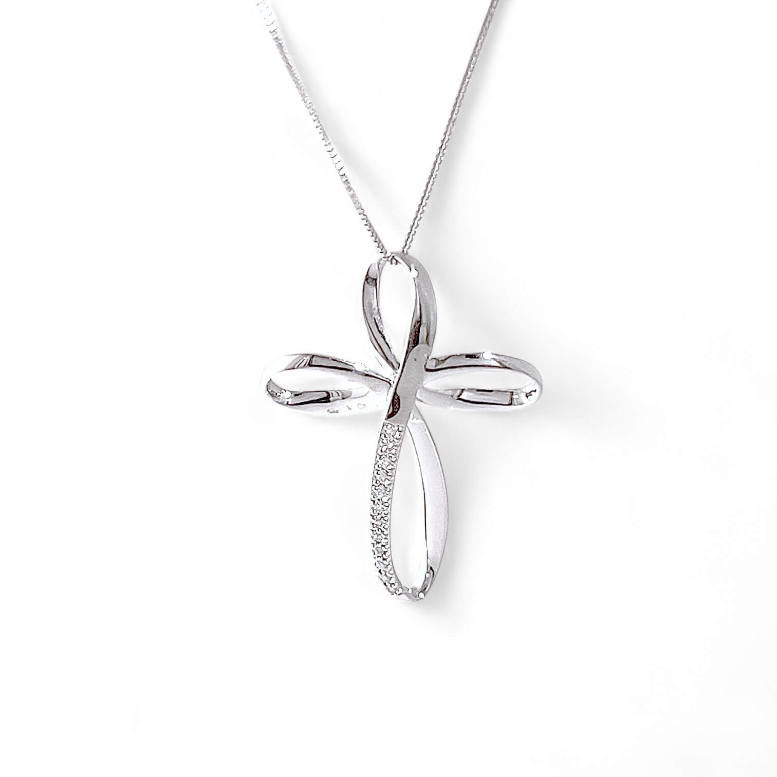 White gold 750% cross pendant and diamonds Art.CC1525