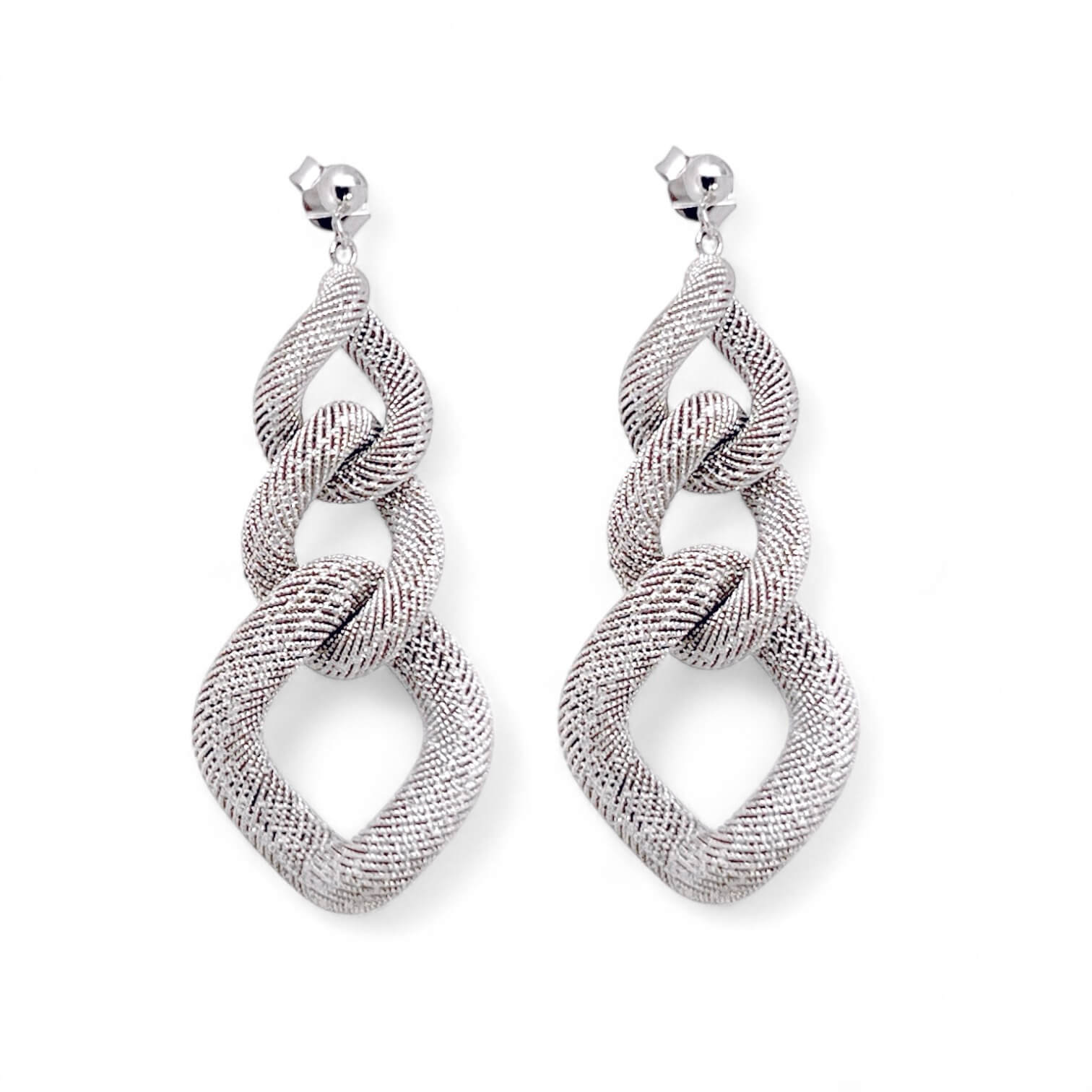 White gold filigree earrings750% gr 17.66