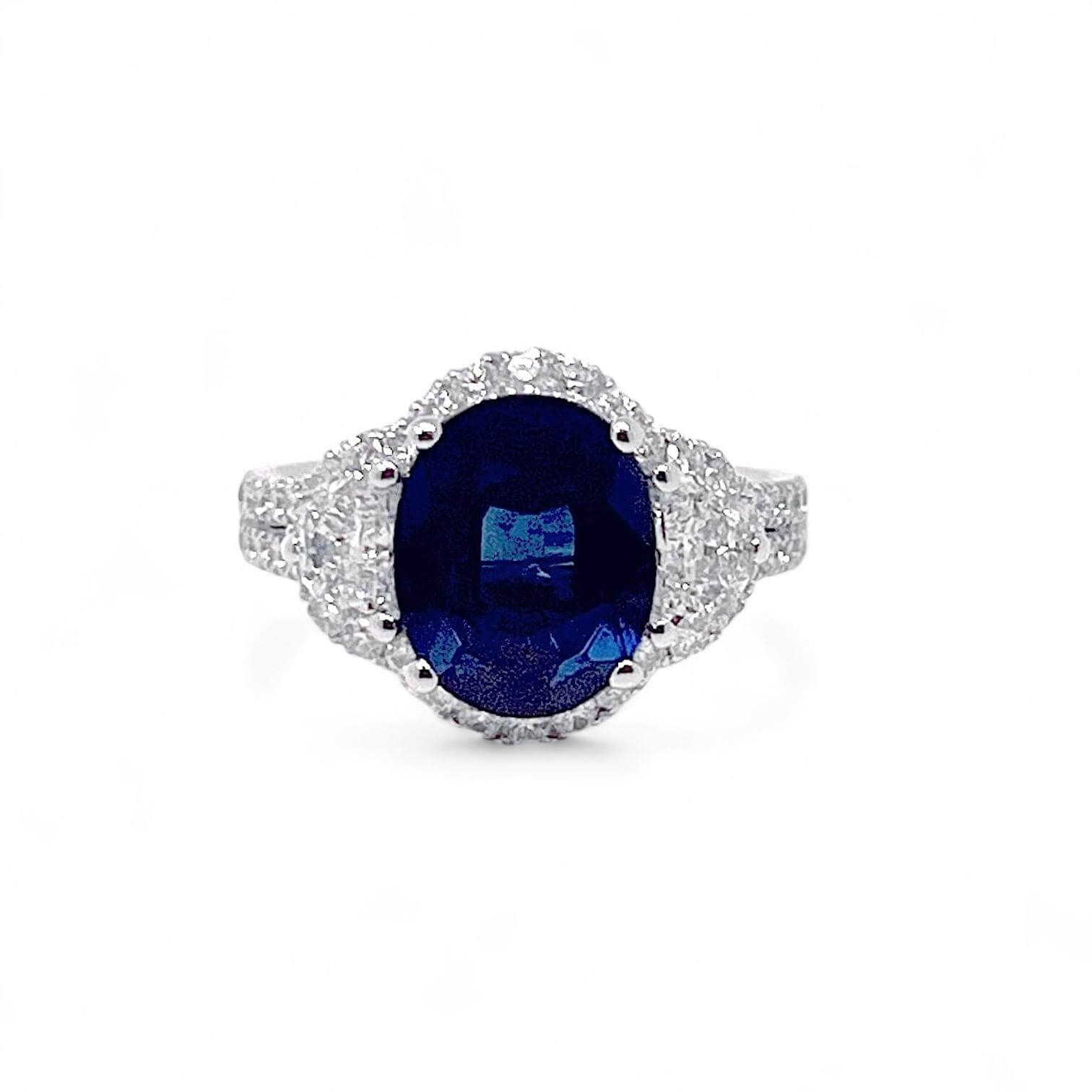 Anello zaffiro Royal blue diamanti e oro  Art.  199/24/11