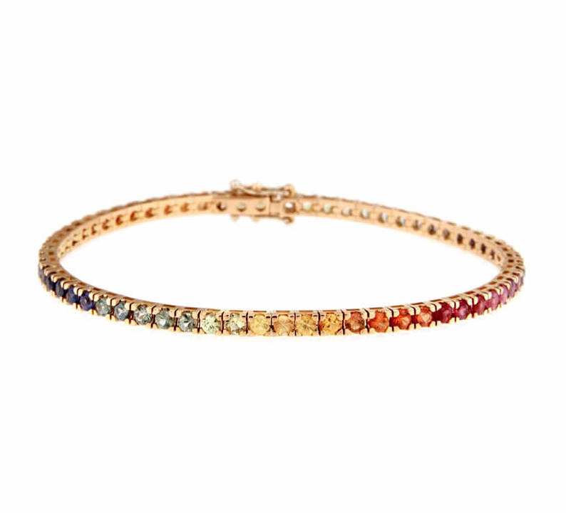 Bracciale tennis Rainbow con zaffiri multicolor ART.BR419