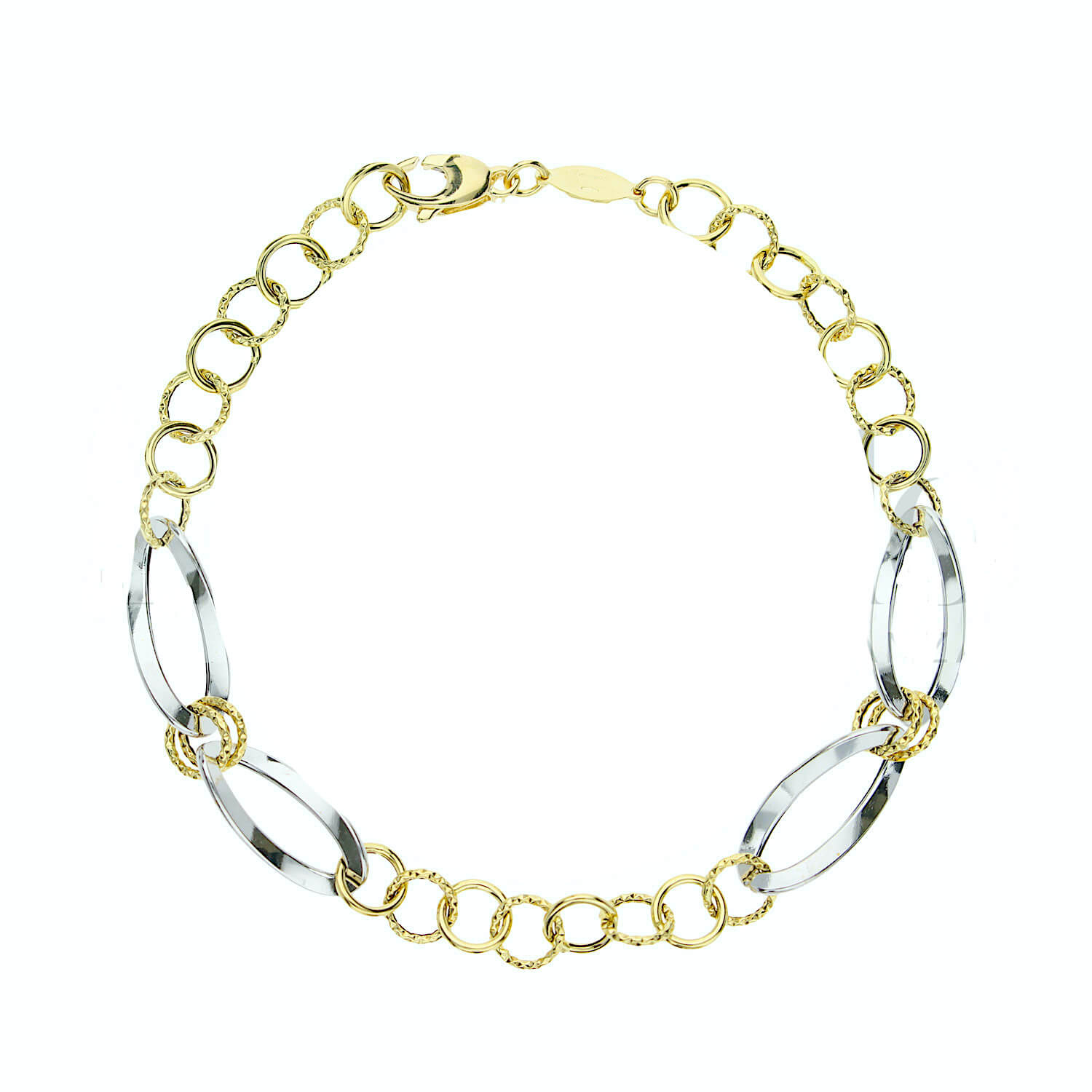 Bracciale a catena in oro giallo e bianco art. BRACAT160