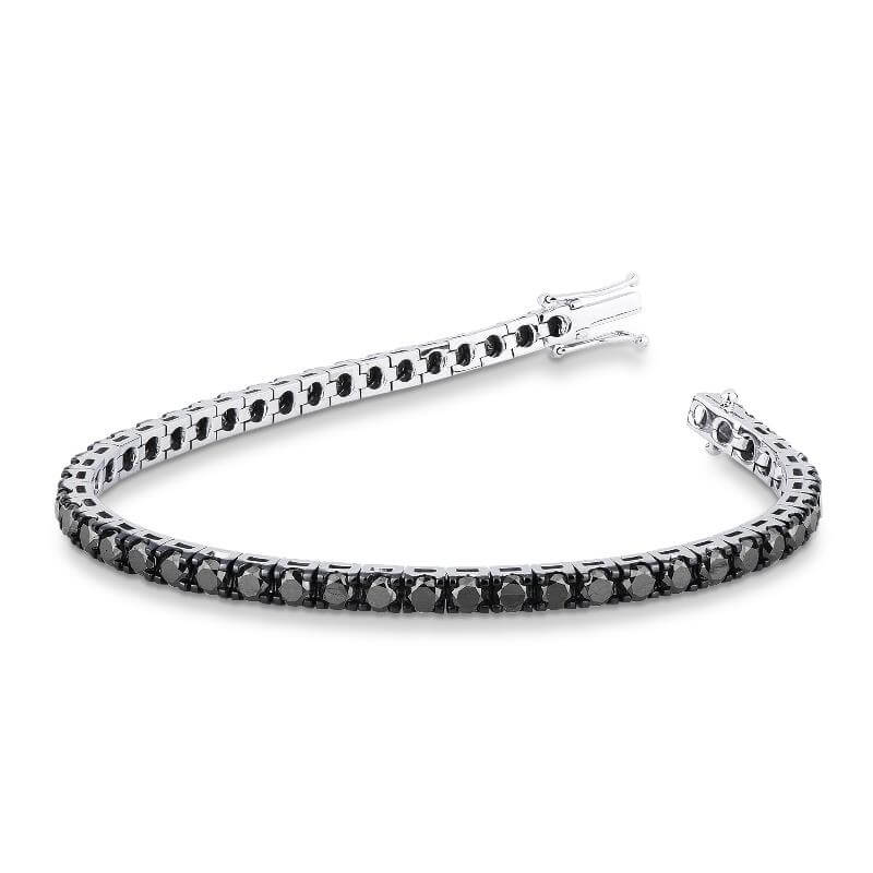 Bracciale tennis diamanti neri oro bianco  art. BR458