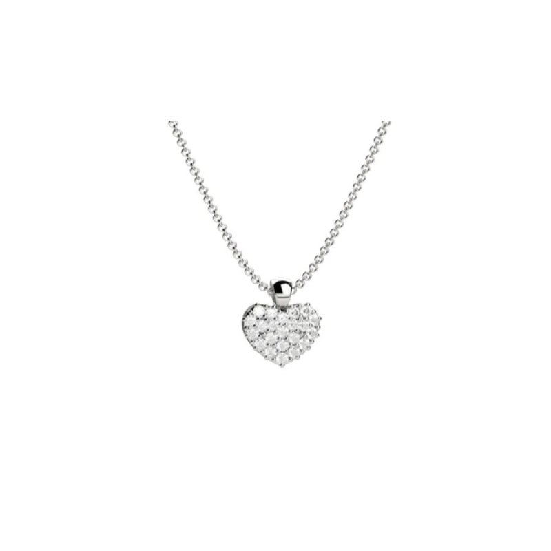 Pendente cuore di diamanti oro bianco 750% DESIDERIO art.CD1176