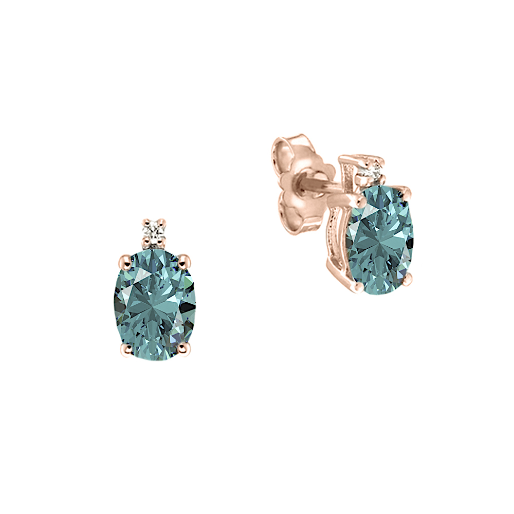 Aquamarine Earrings Gold and Diamonds Art. OR1318