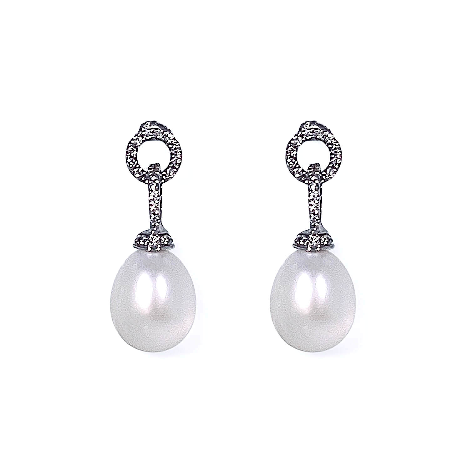 Pearl earrings white gold 750% art.ORP238-1