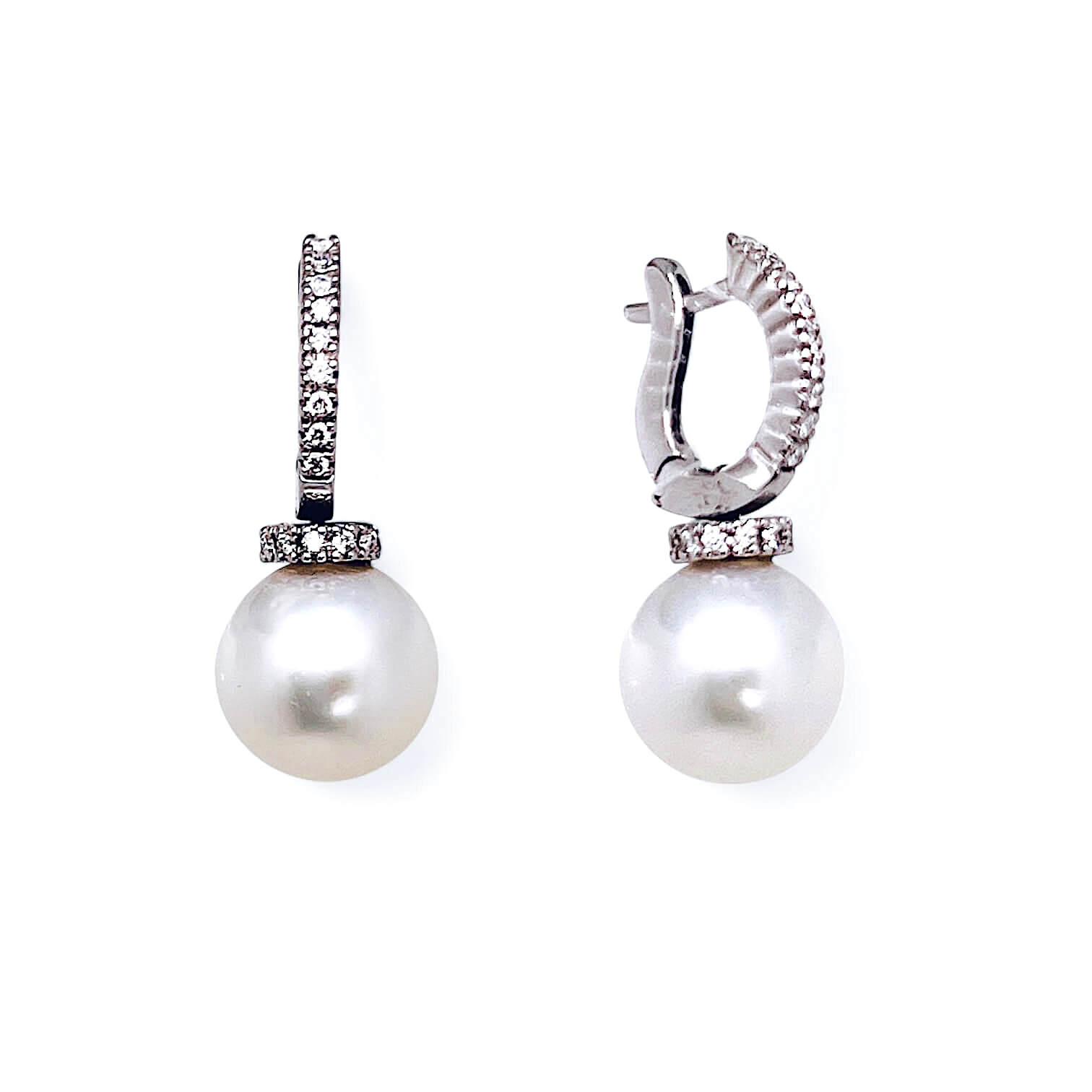 Earrings of pearls and diamonds art.ORP239