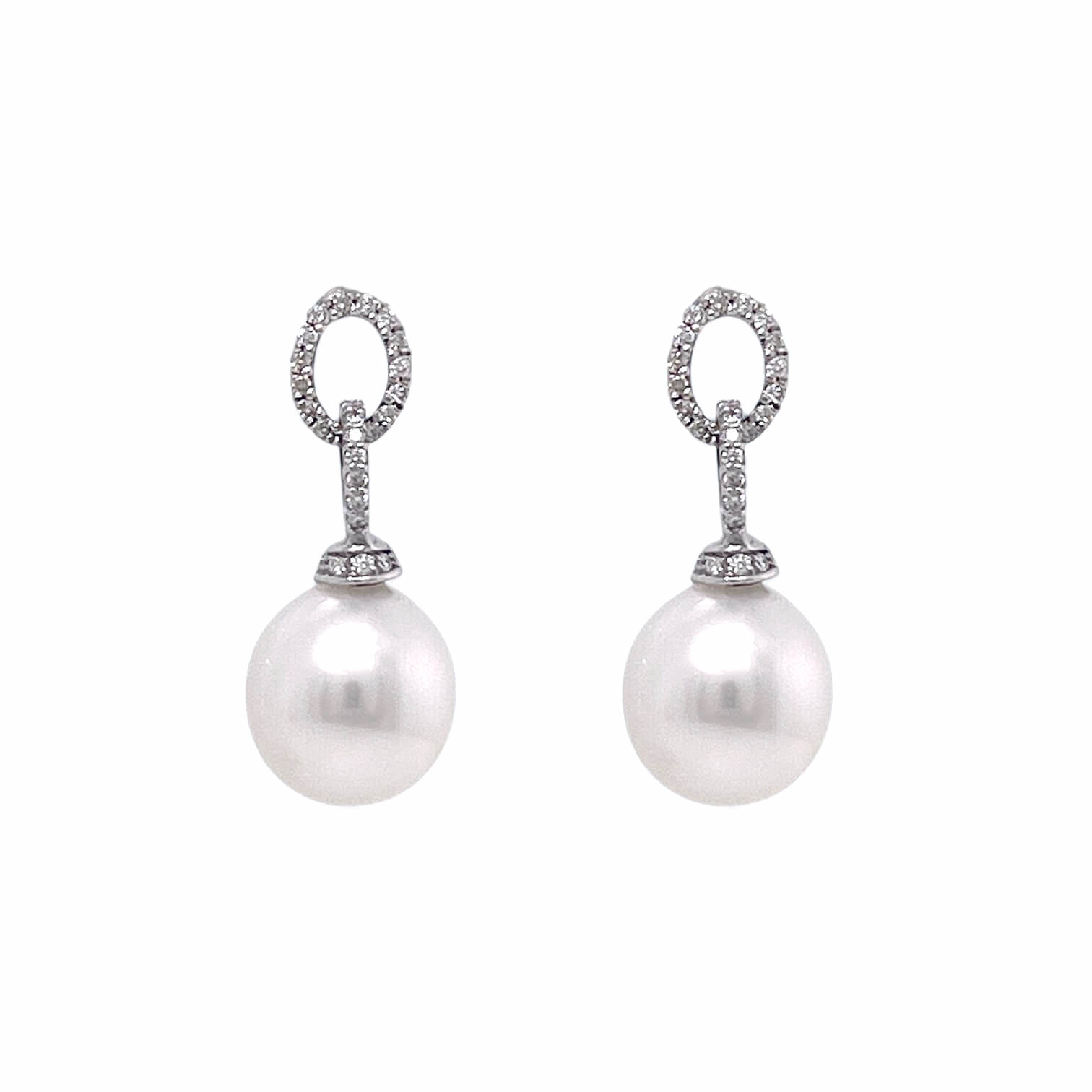 Earrings Australian pearls and diamonds in gold Art. ORP238-4